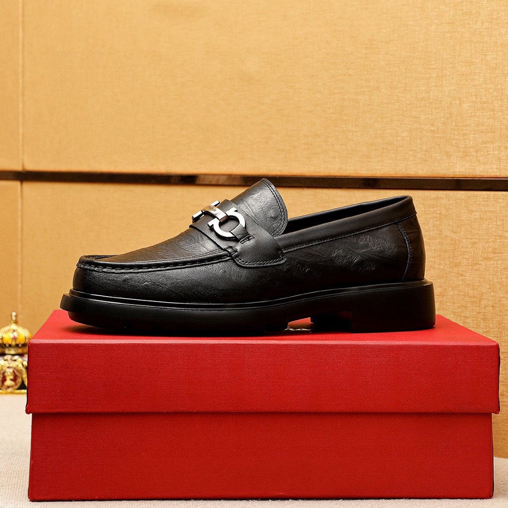 Salvatore Ferragamo Black Bit Loafers — side