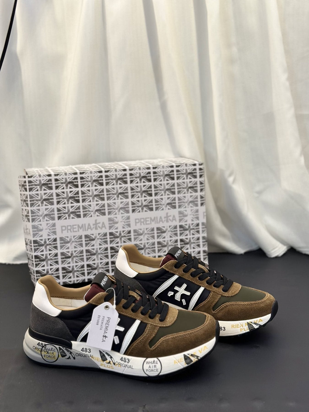 PREMIATA Panel-Detail Men's Sneakers — side