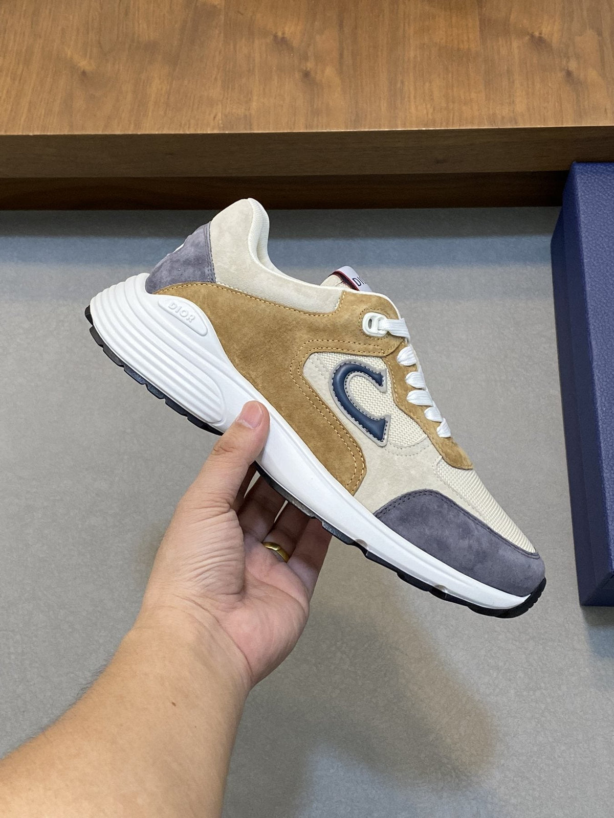 Dior Blue Accent Low-Top Sneakers — model