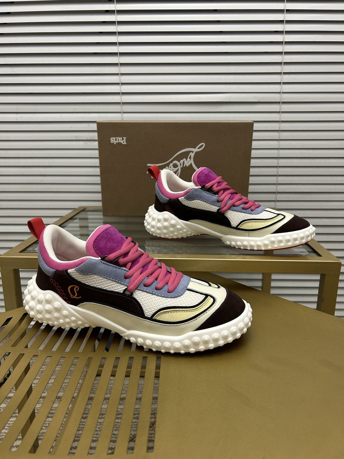 Christian Louboutin Contrast Trim Sneakers — side