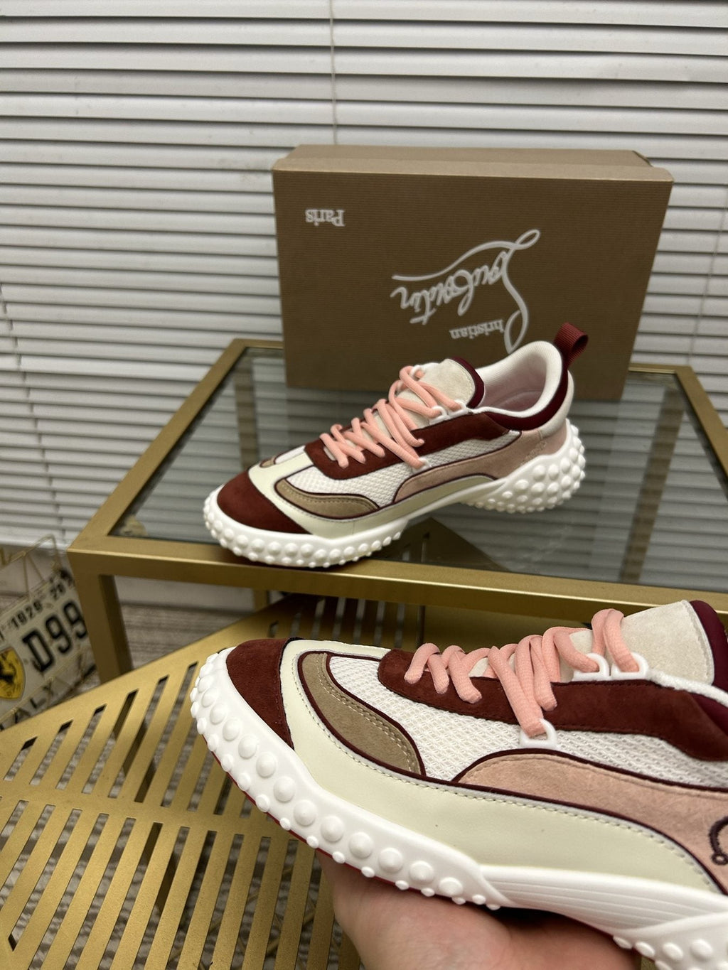 Christian Louboutin Contrast Trim Sneakers — detail