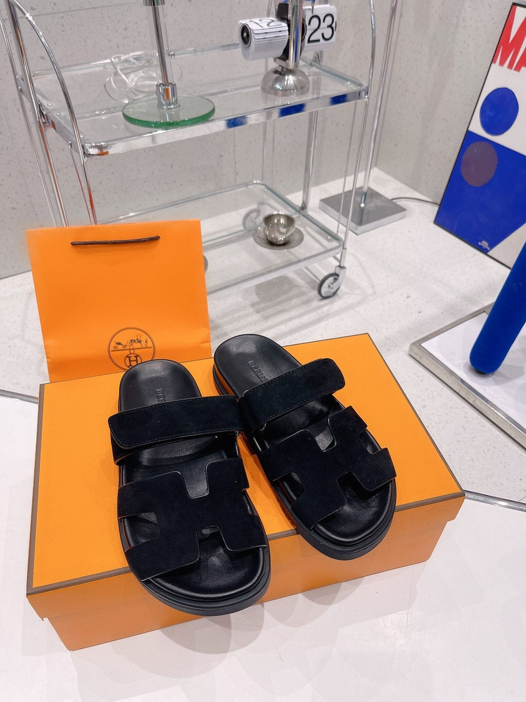 Hermès H-Cutout Slide Sandals — front