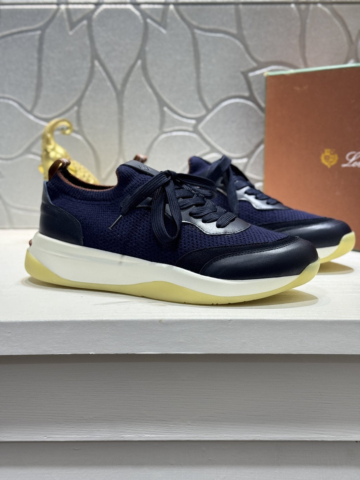 Loro Piana Mesh Lace-Up Sneakers — front