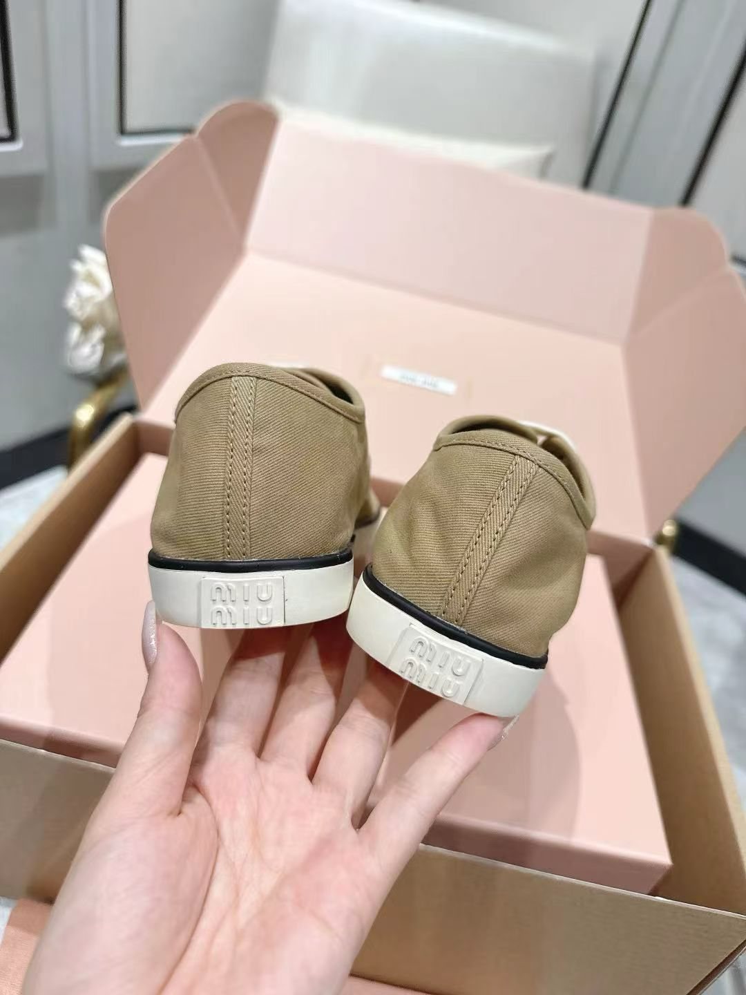 Miu Miu Low-Top Canvas Sneakers — back