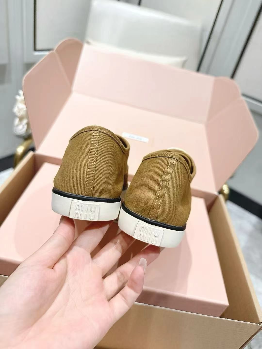 Miu Miu Low-Top Canvas Sneakers — back