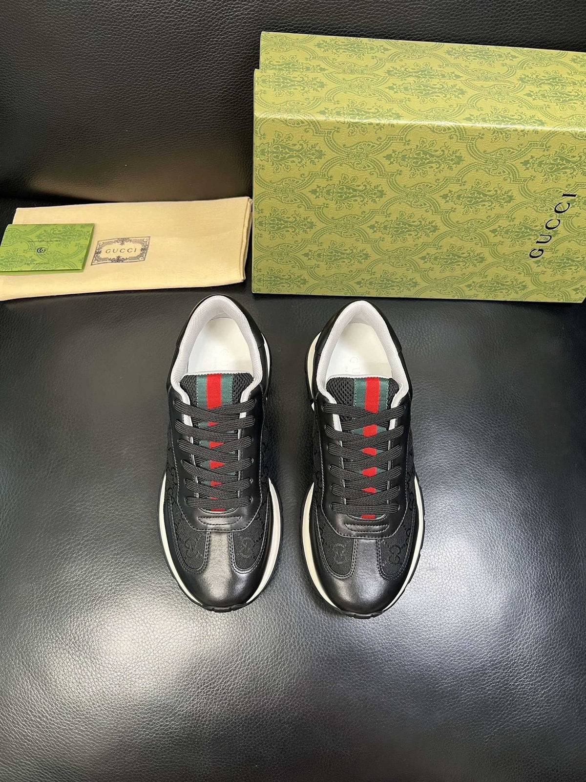 Gucci Monogram Panel Low-Top Sneakers — front