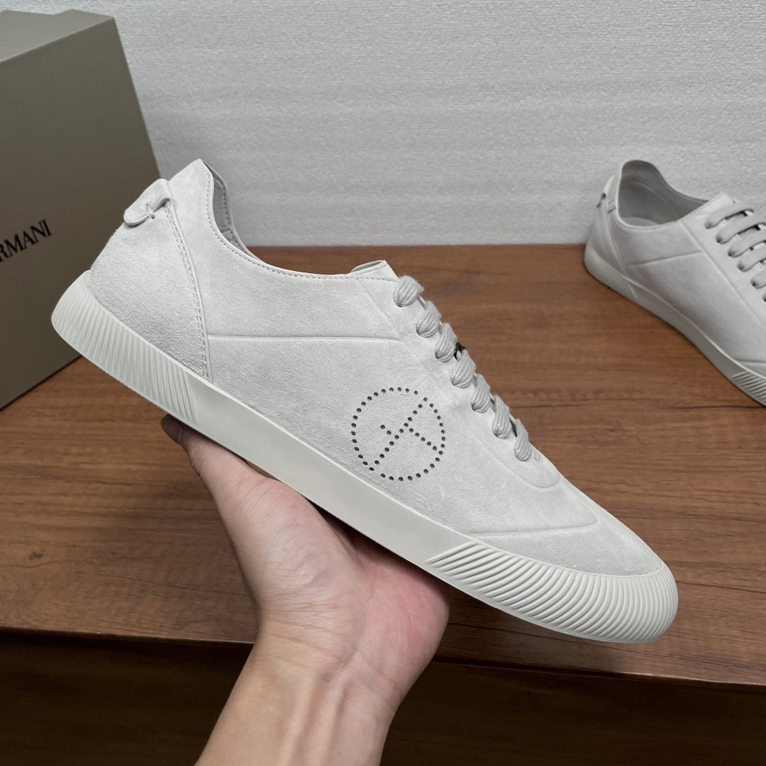 Giorgio Armani Perforated Low-Top Sneakers — side