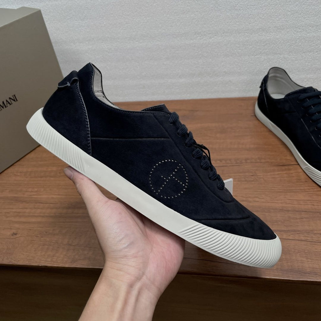 Giorgio Armani Perforated Low-Top Sneakers — side