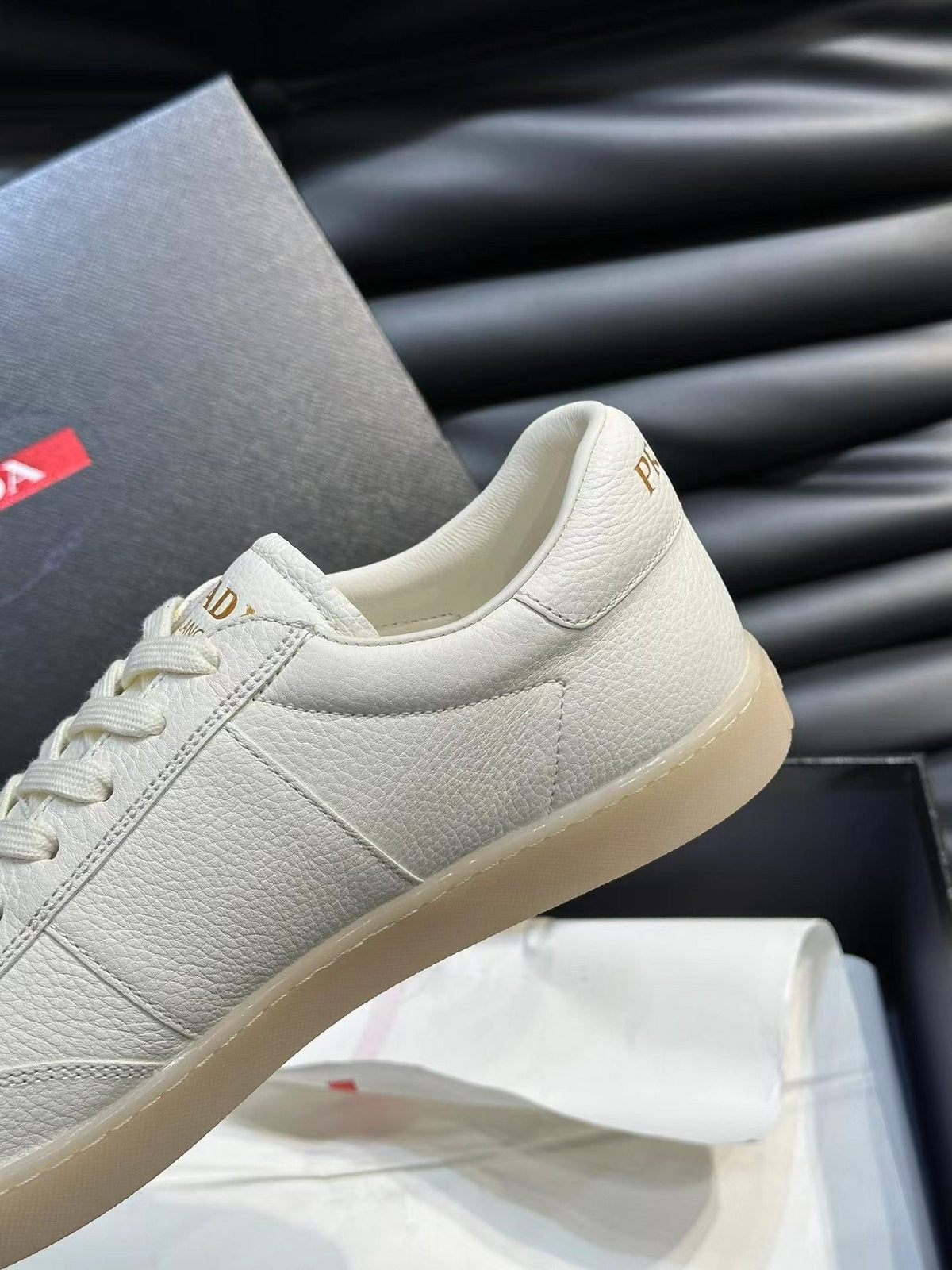 Prada Contrast-Accent Low-Top Sneakers — model