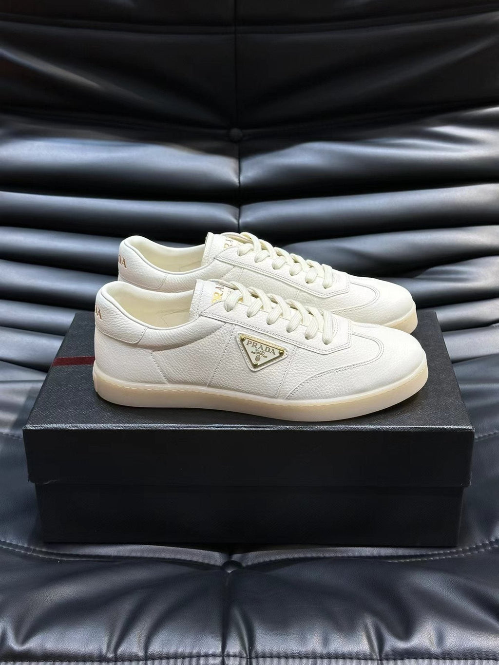 Prada Contrast-Accent Low-Top Sneakers — front