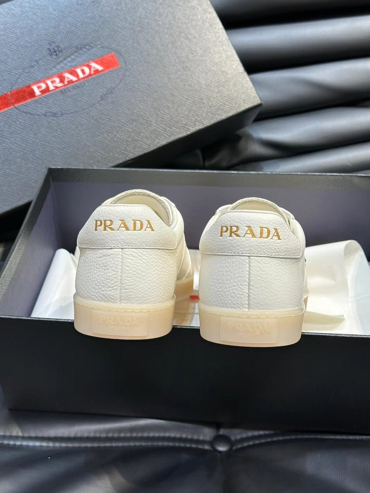 Prada Contrast-Accent Low-Top Sneakers — front