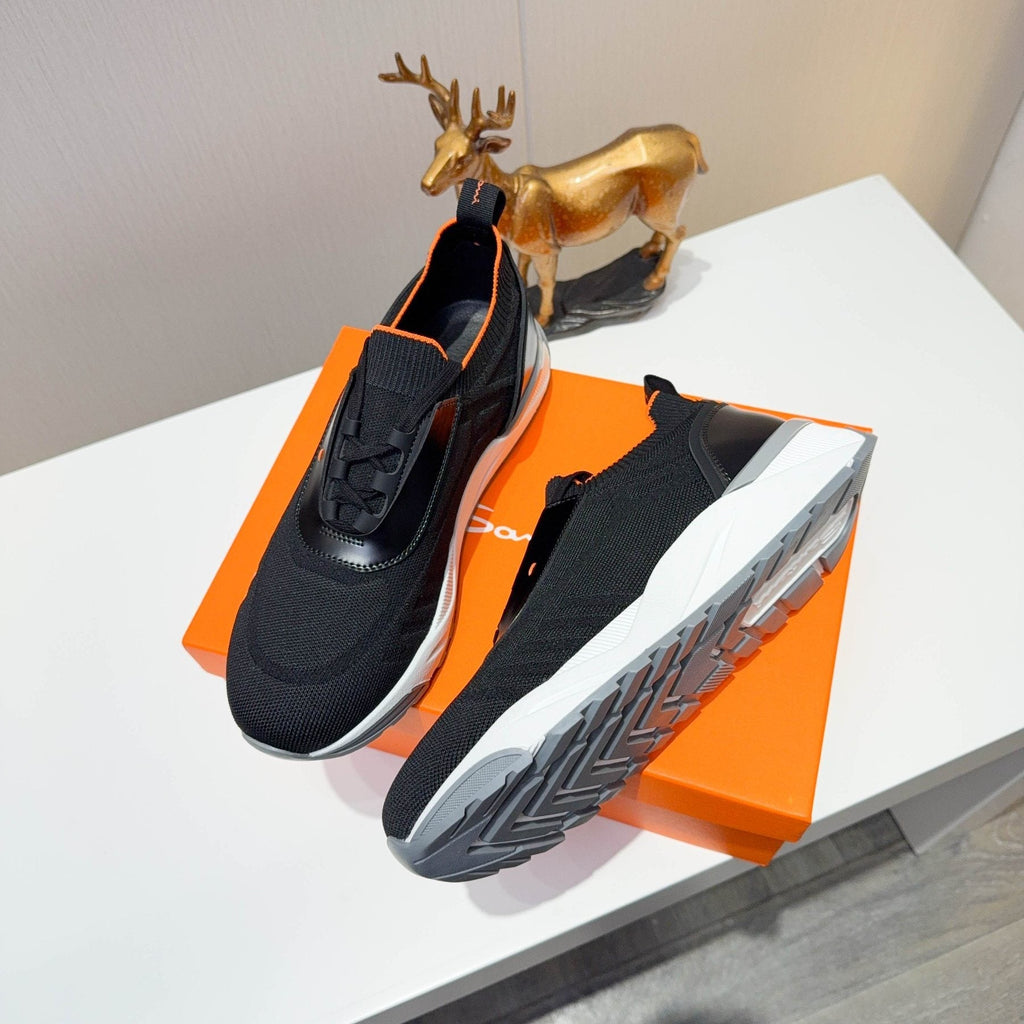 Santoni Men's Knit Lace-Up Sneakers — side