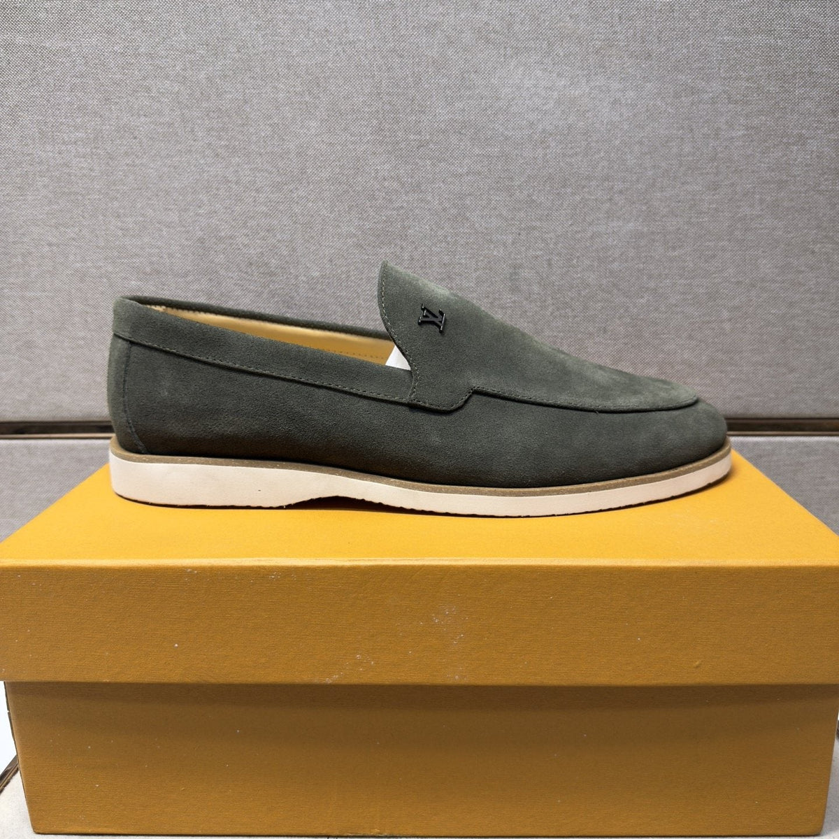 Louis Vuitton Men’s Textured Slip-On Loafers — front