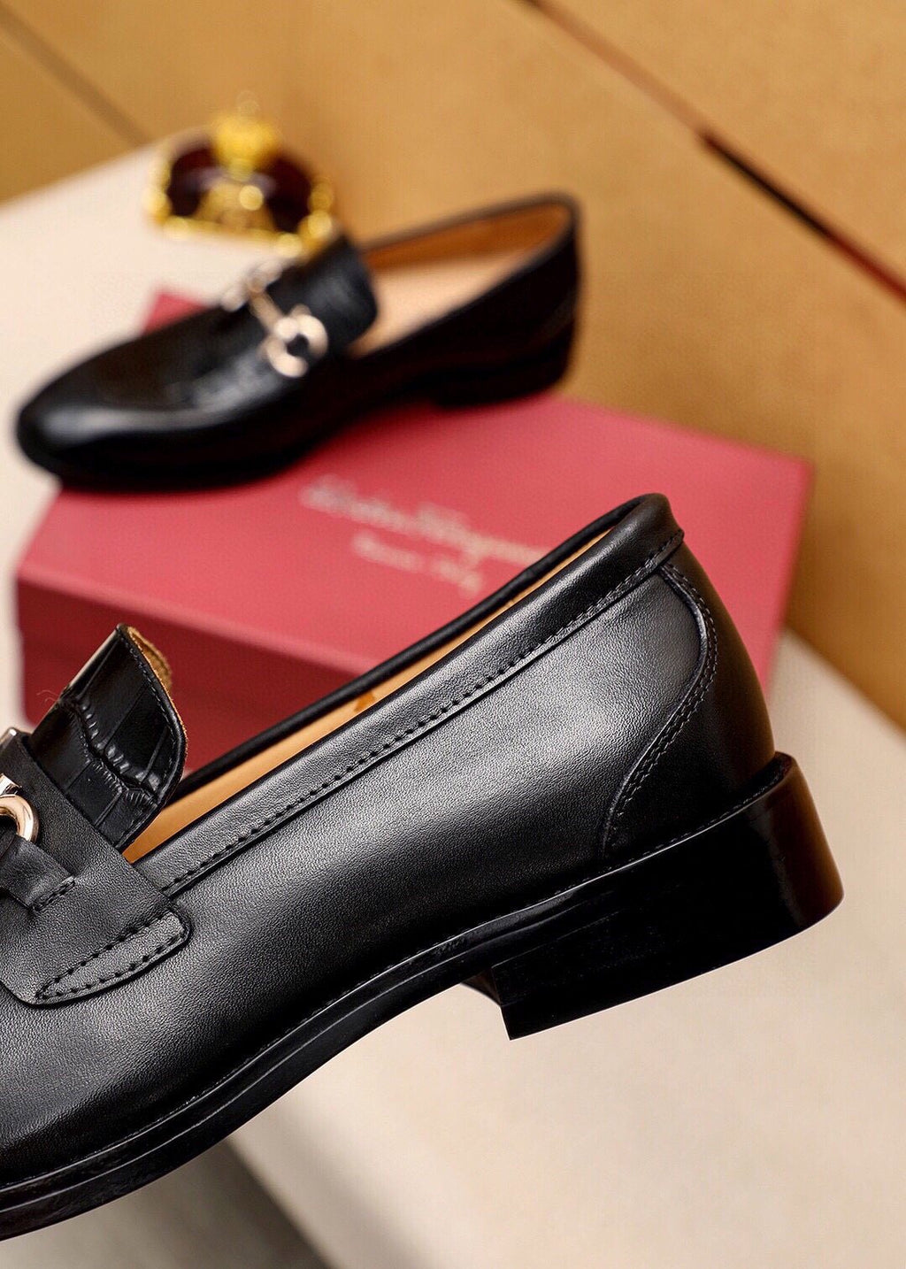 Ferragamo Embossed Bit Loafers — side