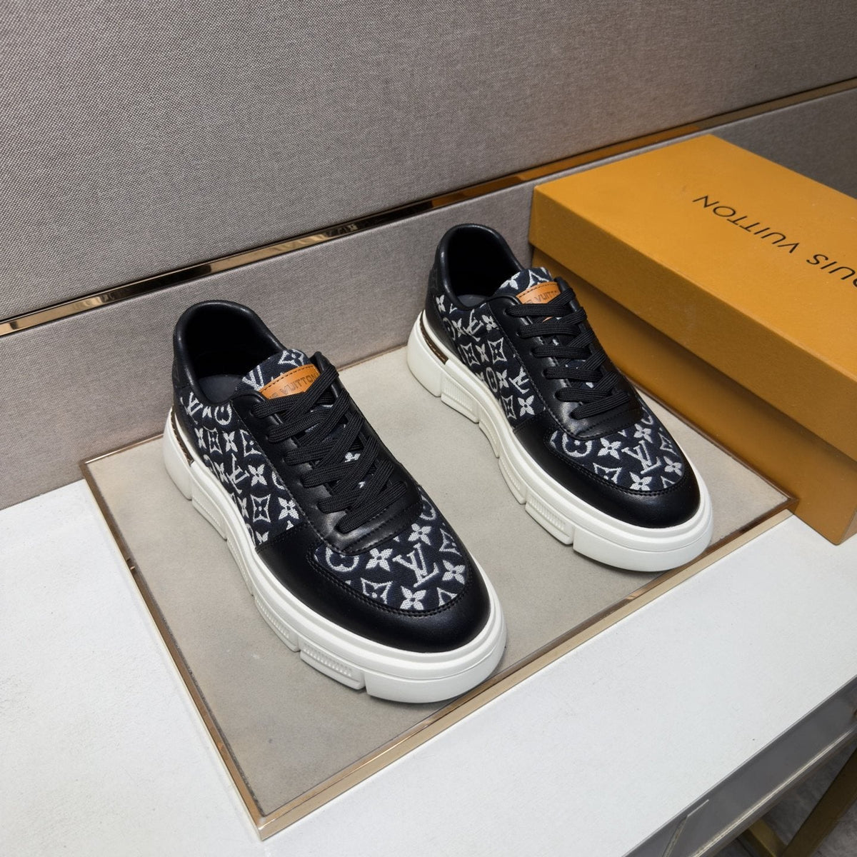 Louis Vuitton Monogram Panel Low-Top Sneakers — front