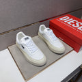 Diesel White Perforated Low-Top Sneakers — hero