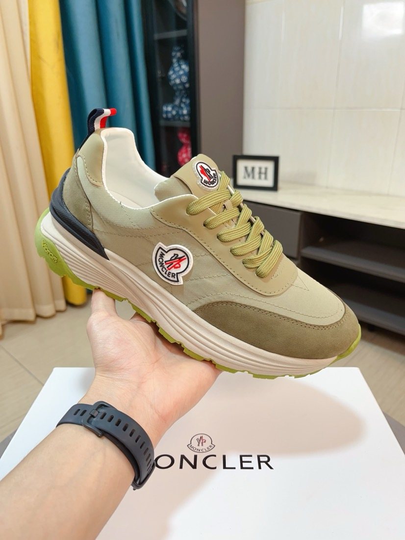 Moncler Black and Charcoal Low-Top Sneakers — model
