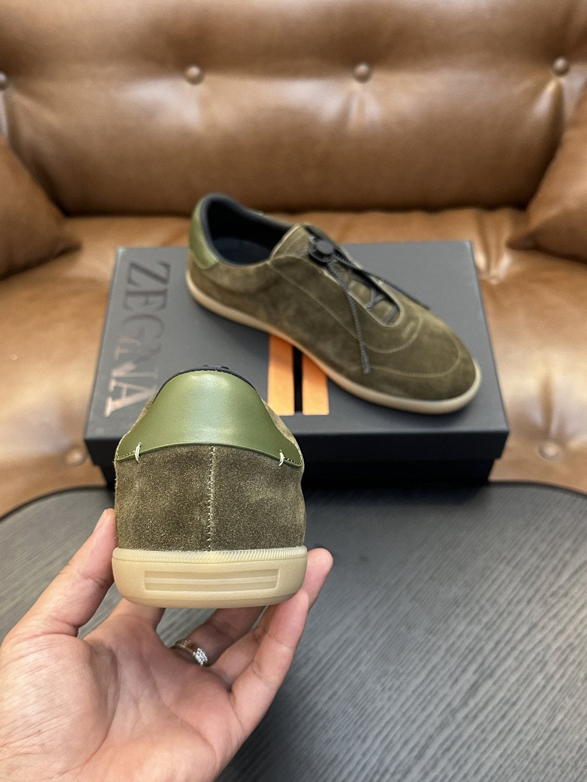 Zegna Triple Stitch Low-Top Sneakers — side