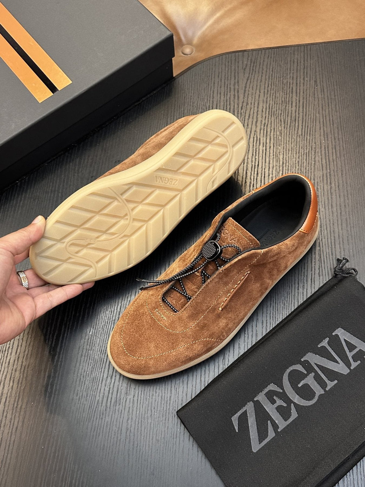 Zegna Triple Stitch Low-Top Sneakers — front