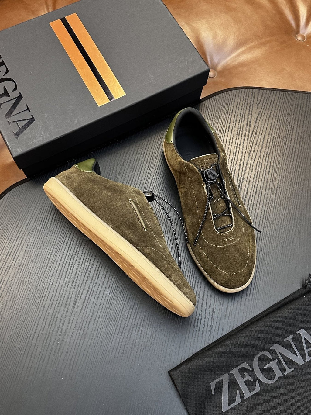 Zegna Triple Stitch Low-Top Sneakers — side