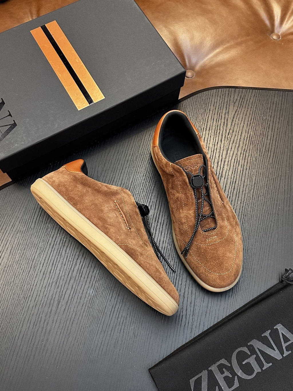 Zegna Triple Stitch Low-Top Sneakers — side