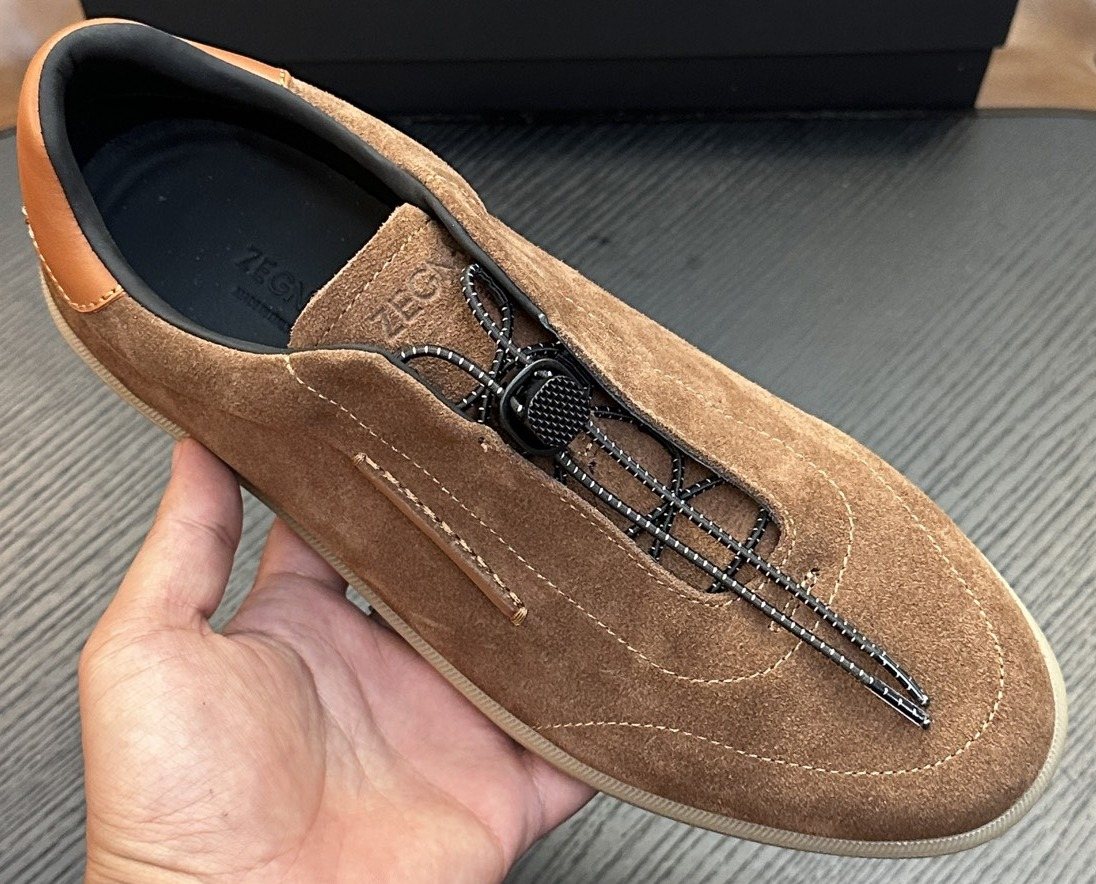 Zegna Triple Stitch Low-Top Sneakers — front