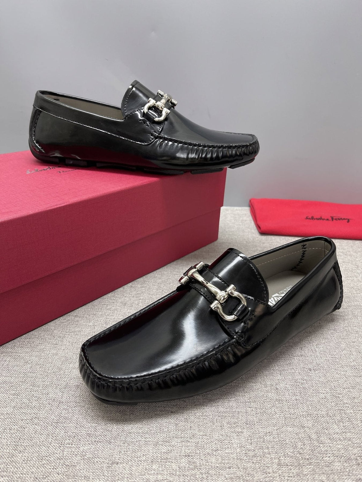 Ferragamo Metal-Hardware Driving Loafers — back