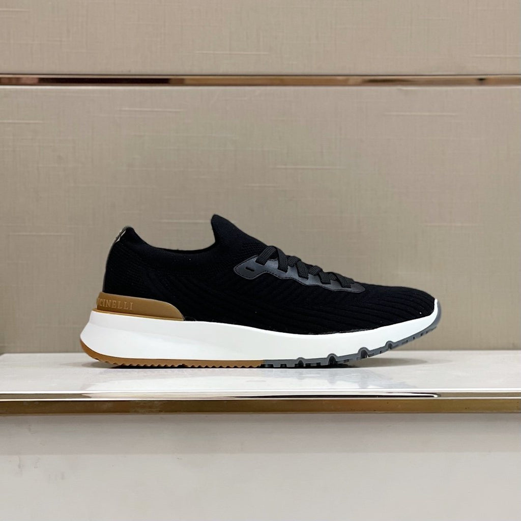 Brunello Cucinelli Knit Lace-Up Sneakers — side