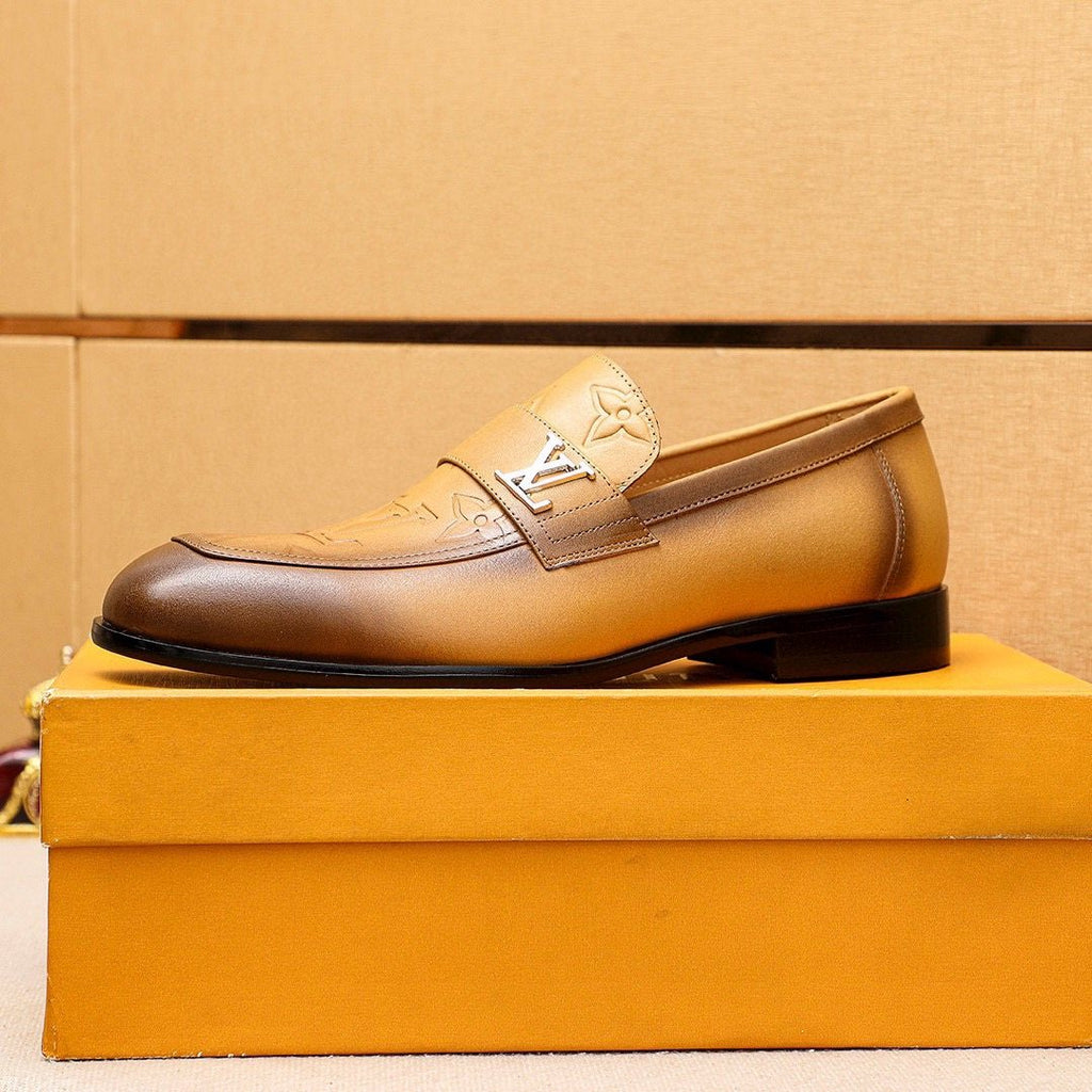 Louis Vuitton Embossed Leather Loafers — side