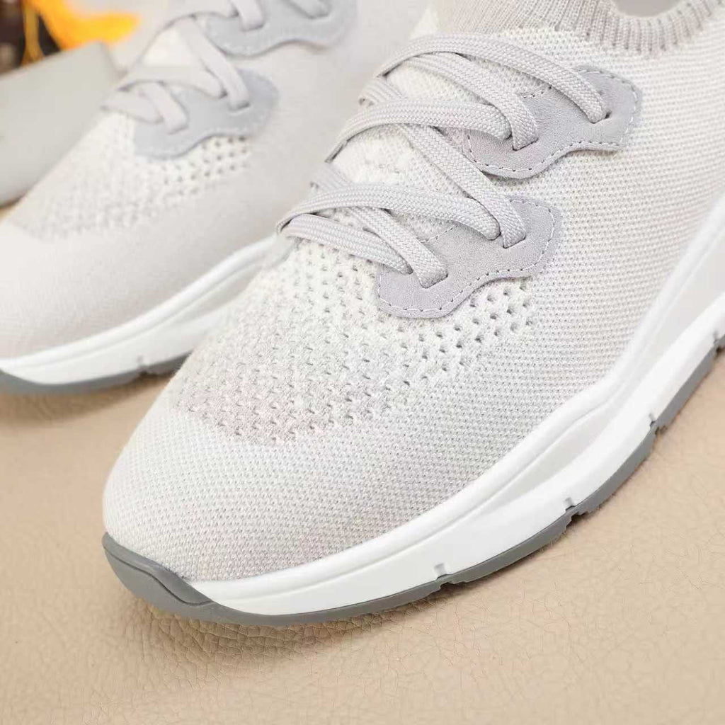 Brunello Cucinelli Knit Lace-Up Sneakers — detail