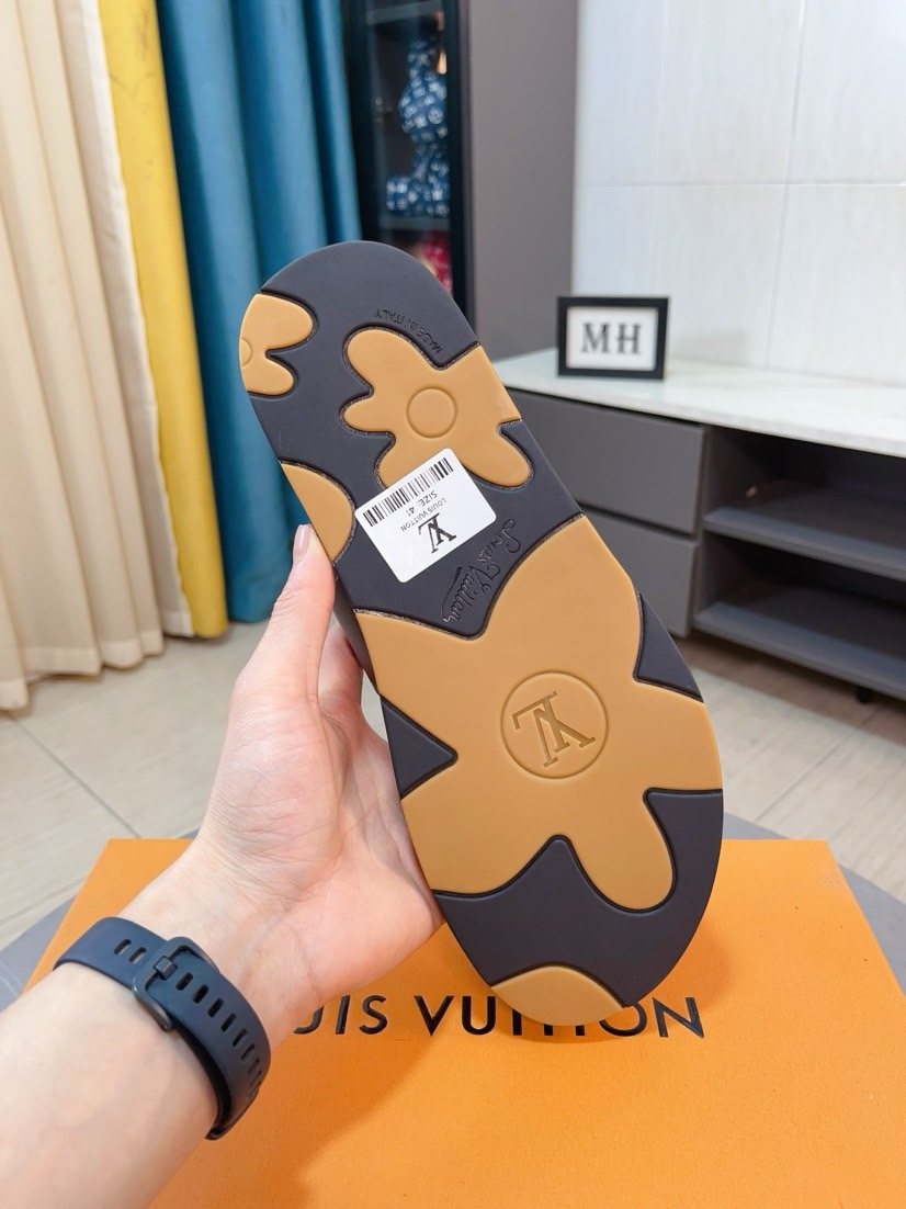 Louis Vuitton Interlaced Strap Slide Sandals — side