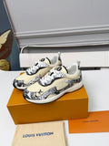 Louis Vuitton Cream Patterned Low-Top Sneakers — hero