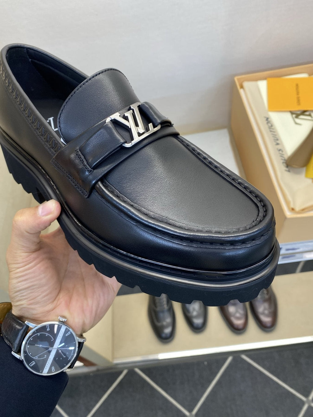 Louis Vuitton Metal Hardware Loafers — front
