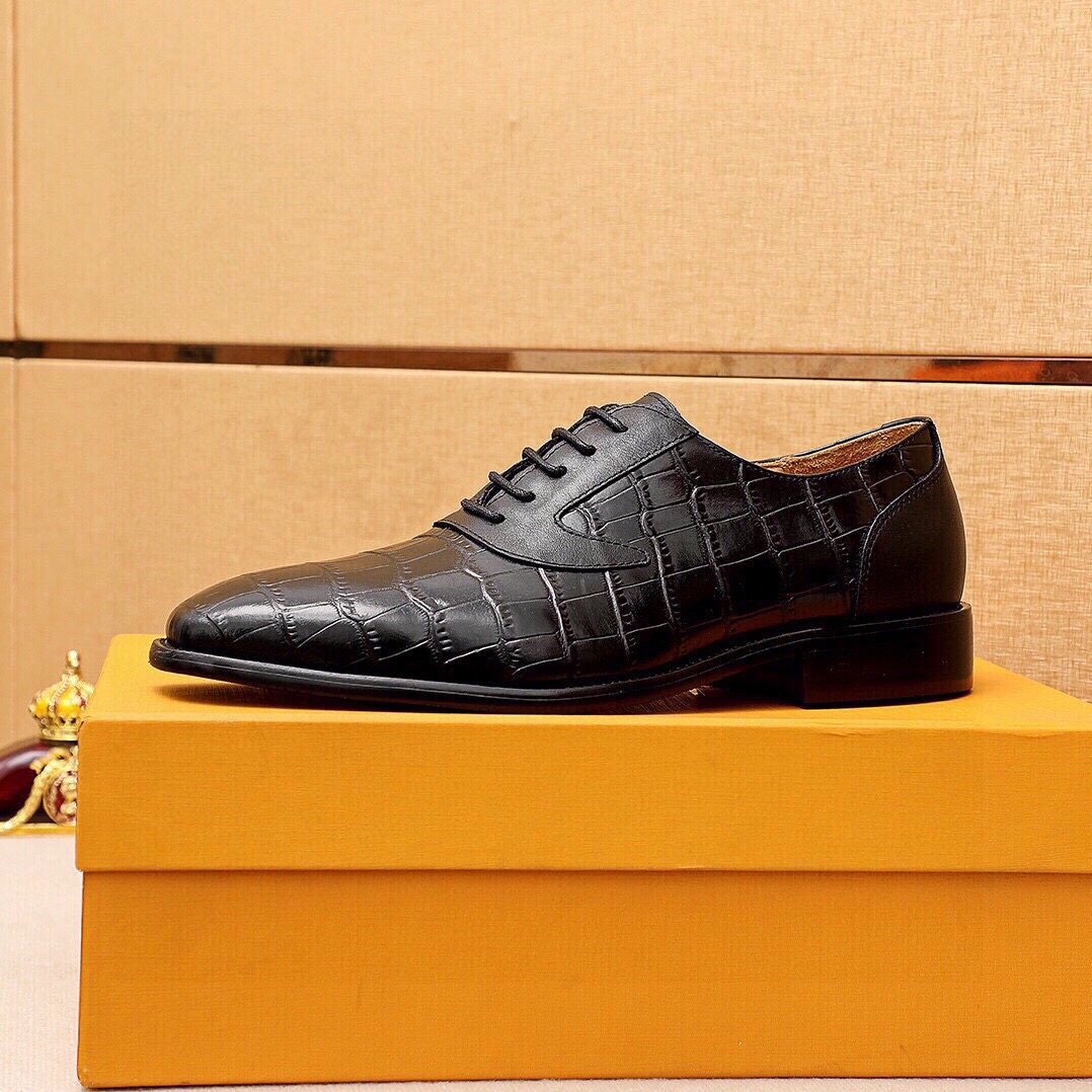 Louis Vuitton Embossed Lace-Up Dress Shoes — side