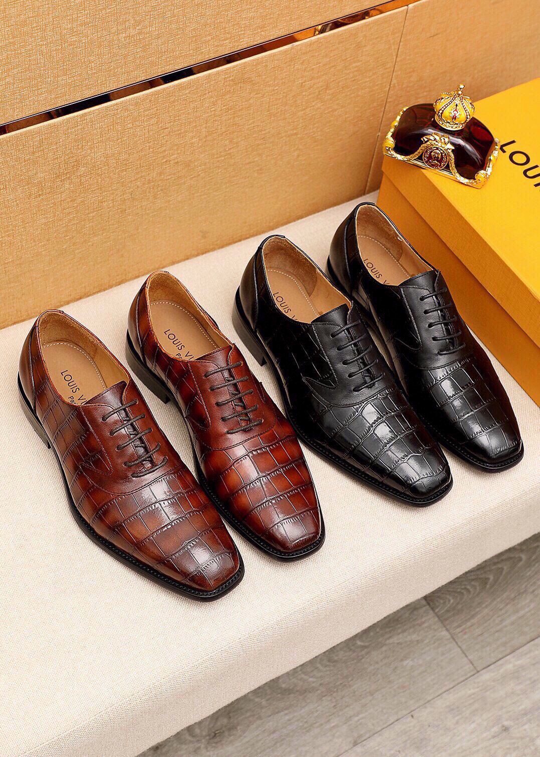 Louis Vuitton Embossed Lace-Up Dress Shoes — side