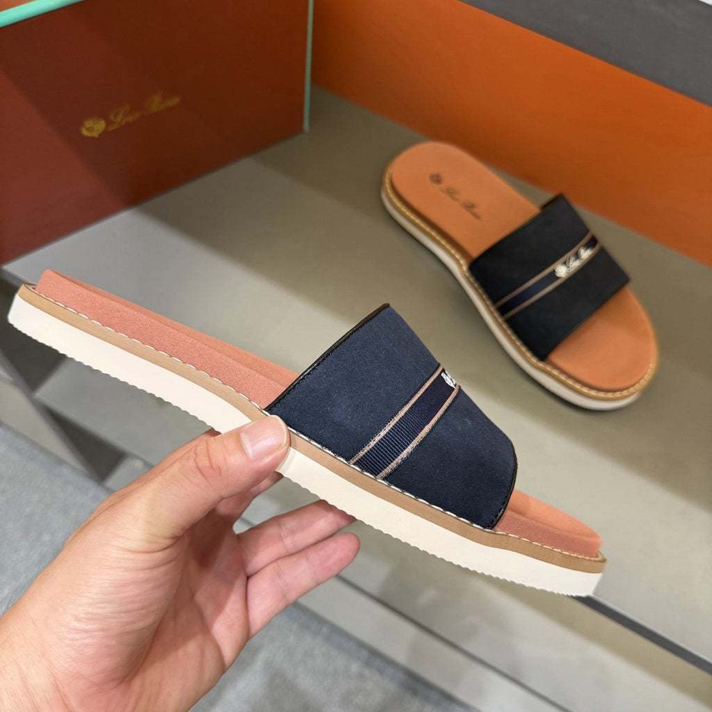 Loro Piana Cross-Strap Men's Slide Sandals — side
