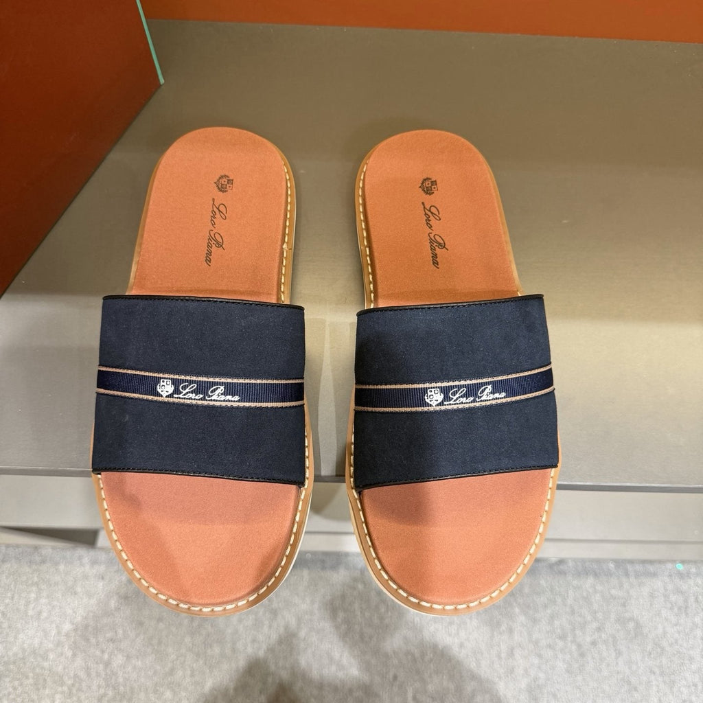 Loro Piana Cross-Strap Men's Slide Sandals — hero