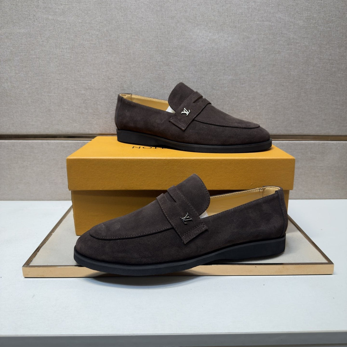 Louis Vuitton Men's Vamp-Strap Loafers — side