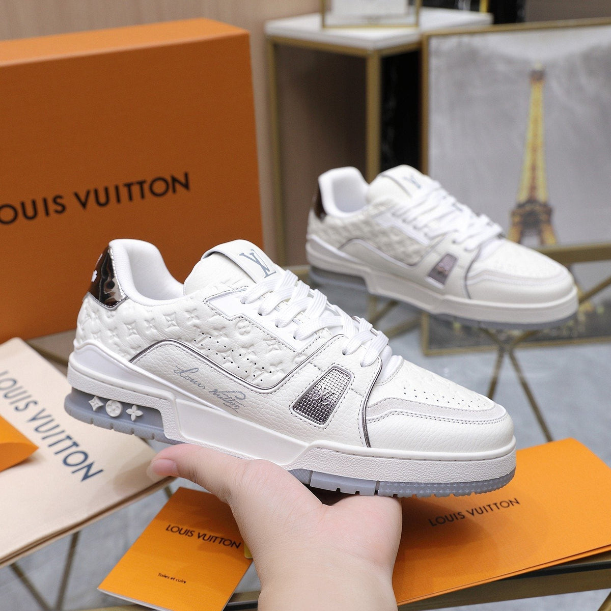 Louis Vuitton Low-Top Lace Sneakers — front