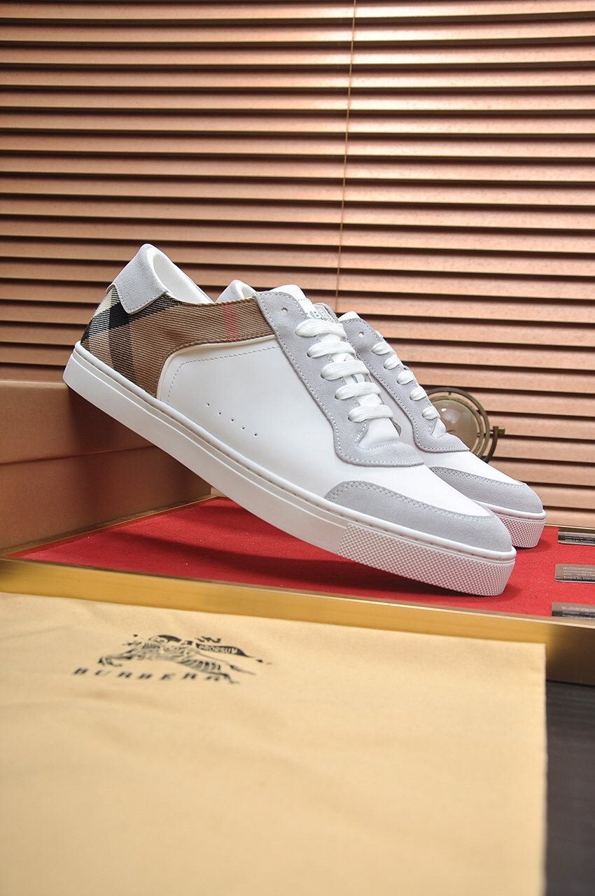 Burberry Check Panel Low-Top Sneakers — front
