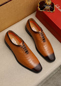 Ferragamo Textured Lace-Up Dress Shoes — hero