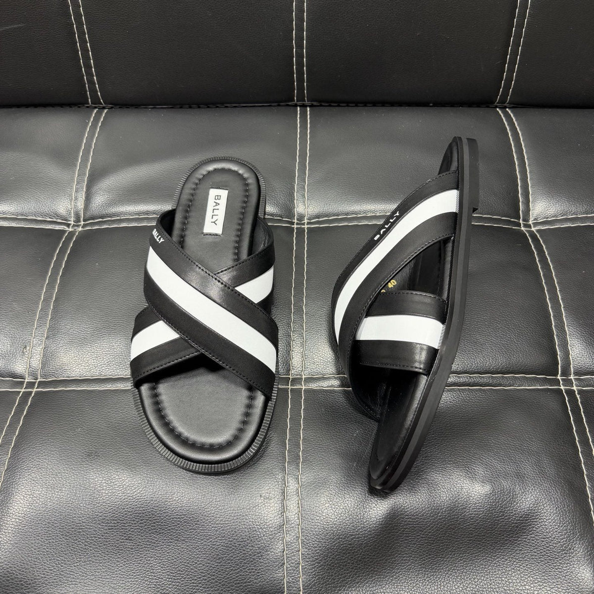 Bally Cross-Strap Slide Sandals — side
