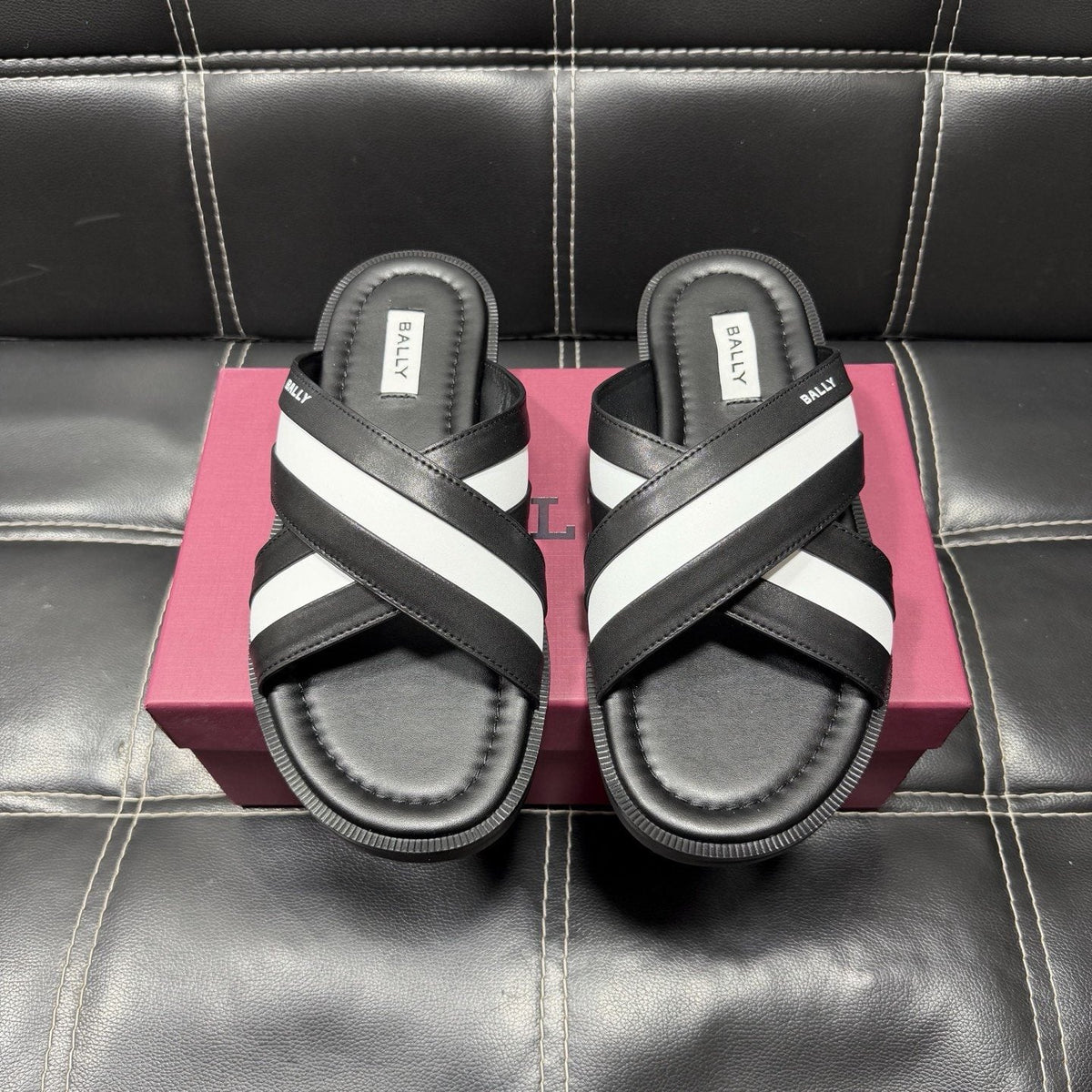 Bally Cross-Strap Slide Sandals — front
