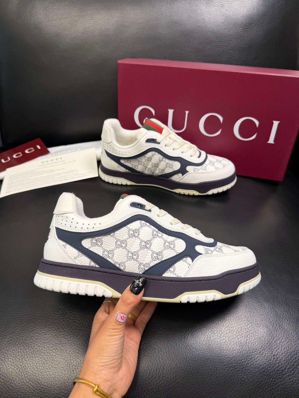 Gucci Patterned Low-Top Sneakers — side