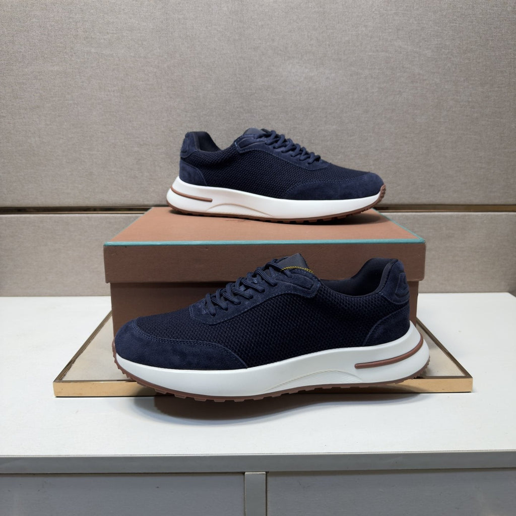 Men's Textured Mesh Casual Sneakers — model