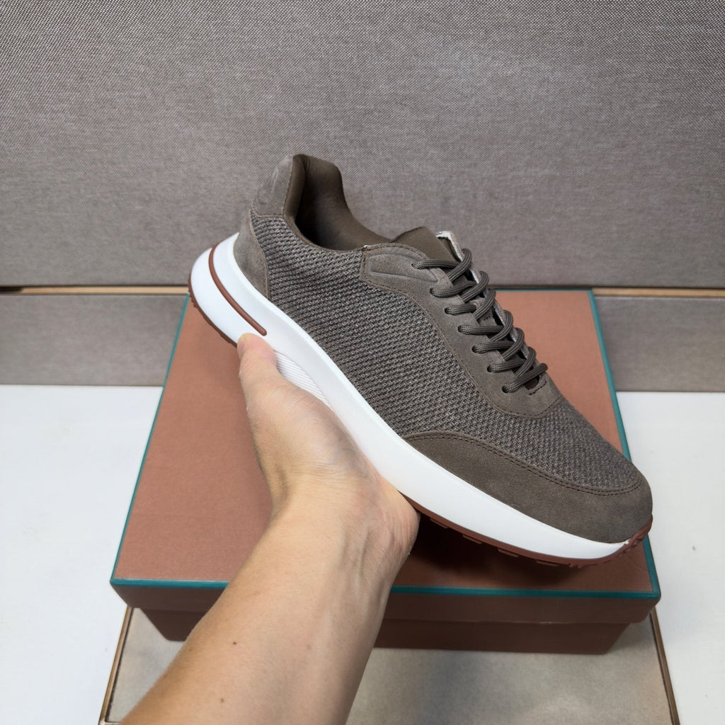 Men's Textured Mesh Casual Sneakers — model