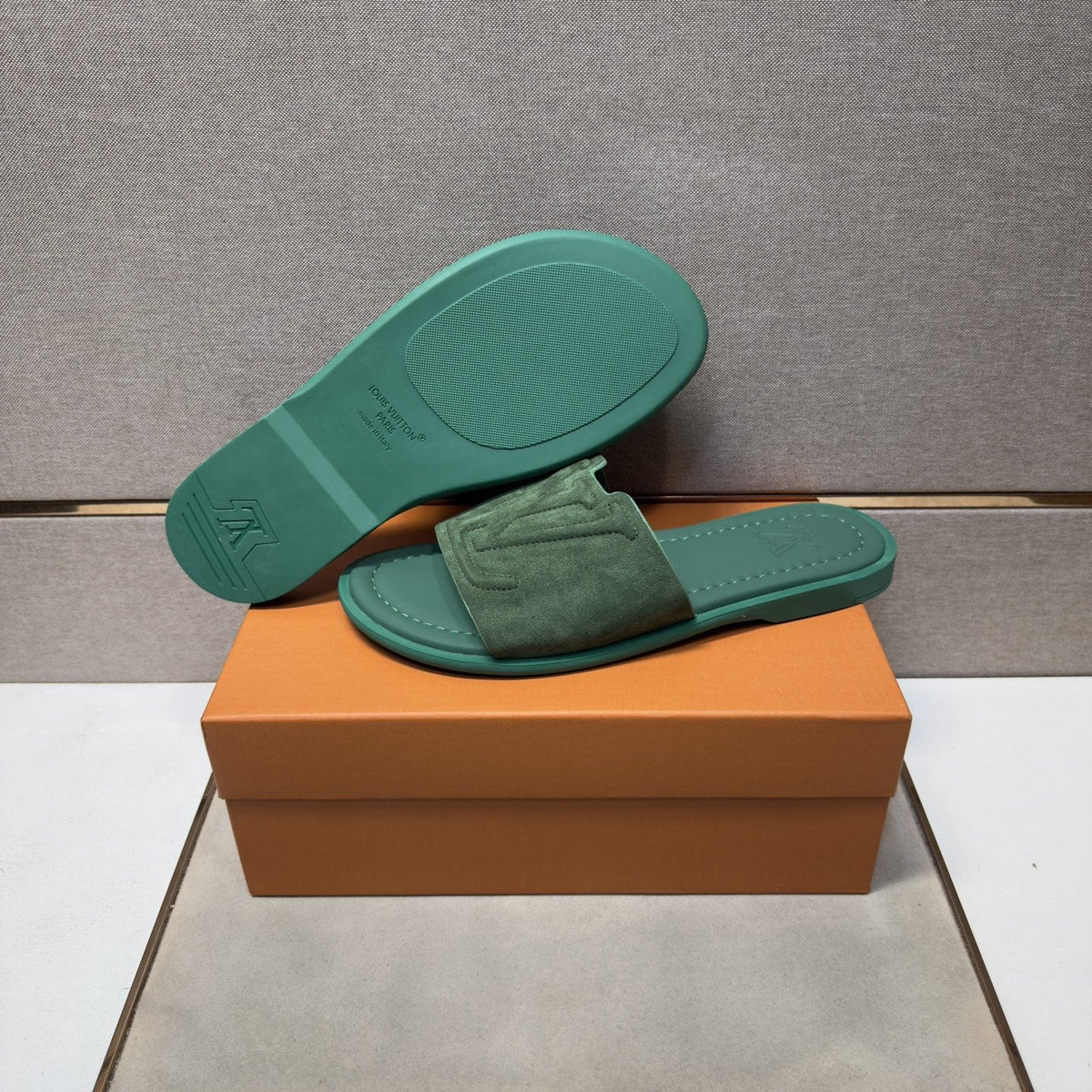 Louis Vuitton Embossed Strap Slide Sandals — side