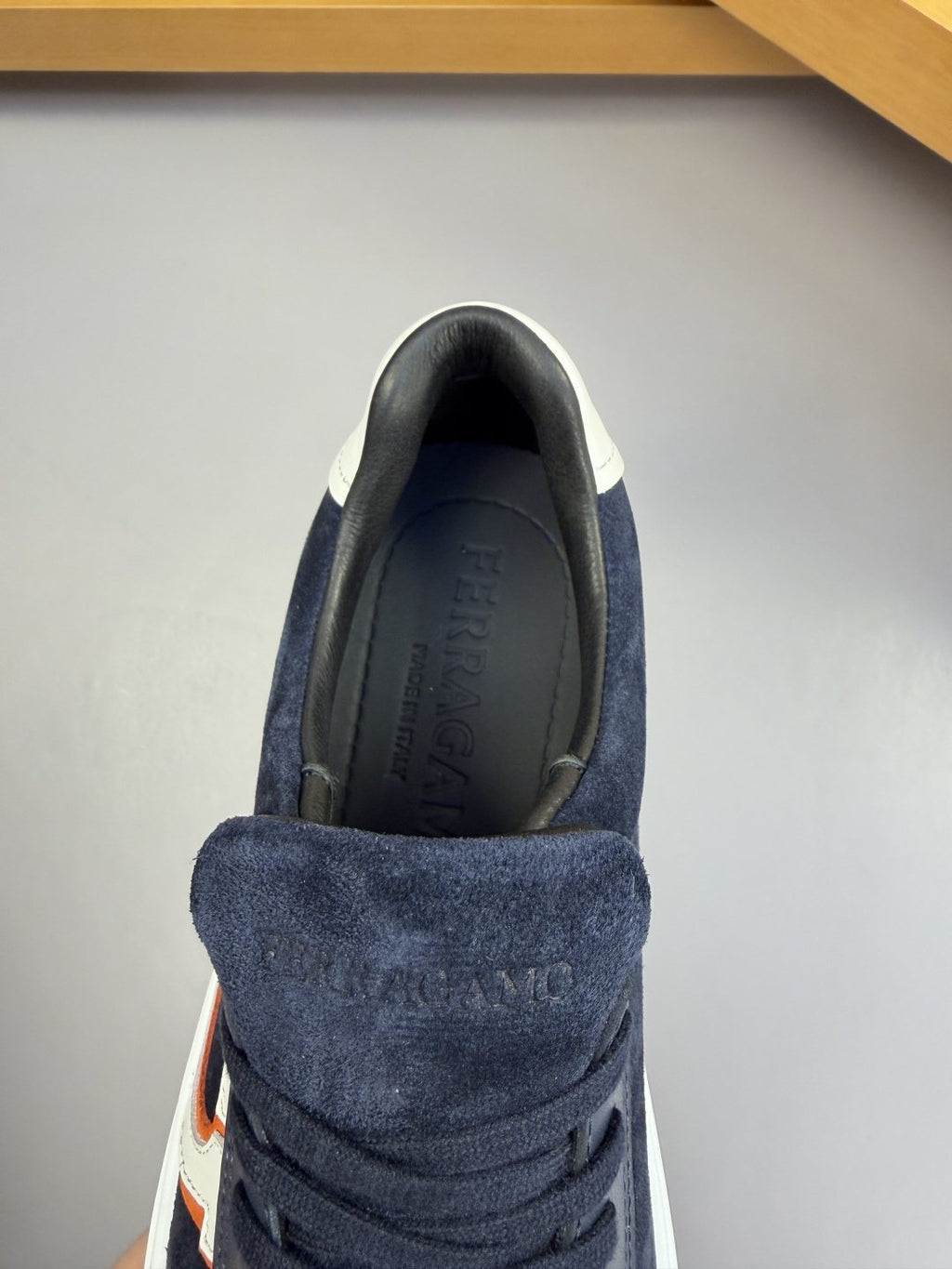 Ferragamo Contrast-Trim Low-Top Sneakers — detail