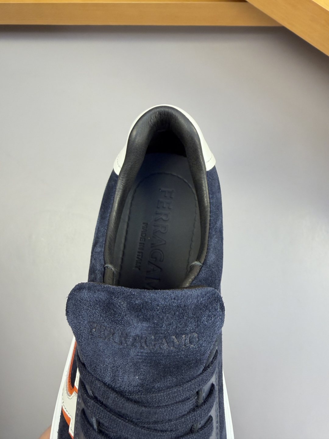 Ferragamo Contrast-Trim Low-Top Sneakers — detail