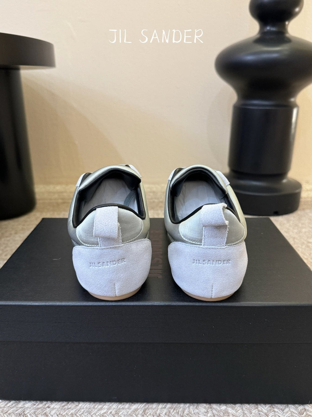 Jil Sander Satin Low-Top Sneakers — back